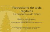 Repositorio de tesis digitales La experiencia de ESAN