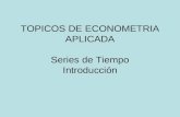 TOPICOS DE ECONOMETRIA APLICADA Series de Tiempo Introducción