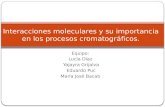 Interacciones moleculares y su importancia en los procesos  cromatográficos .