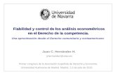 Fiabilidad y control de los análisis econométricos en el Derecho de la competencia.