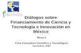 Diálogos sobre Financiamiento de Ciencia y Tecnología e Innovación en México