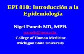 EPI 810: Introducción a la Epidemiología