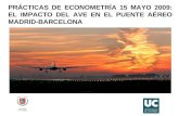 PRÁCTICAS DE ECONOMETRÍA 15 MAYO 2009: EL IMPACTO DEL AVE EN EL PUENTE AÉREO MADRID-BARCELONA