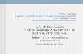 CEPAL / SG-SICA ESTUDIO: LOS BENEFICIOS Y COSTOS DE LA INTEGRACIÓN CENTROAMERICANA
