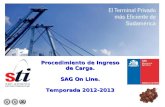 Procedimiento de Ingreso de Carga. SAG On Line. Temporada 2012-2013