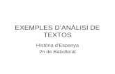 EXEMPLES D’ANÀLISI DE TEXTOS
