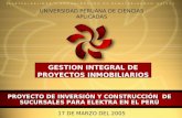 PROYECTO DE INVERSIÓN Y CONSTRUCCIÓN  DE SUCURSALES PARA ELEKTRA EN EL PERÚ