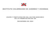 INSTITUTO COLOMBIANO DE AHORRO Y VIVIENDA VISIÓN Y PARTICIPACIÓN DEL SECTOR BANCARIO