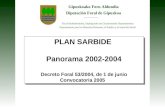 PLAN SARBIDE  Panorama 2002-2004 Decreto Foral 53/2004, de 1 de junio Convocatoria 2005