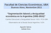 “Segmentación laboral y desigualdad económica en la Argentina (1992-2010)”