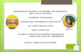 UNIVERSIDAD NACIONAL AUTÓNOMA  DE HONDURAS  EN EL VALLE DE SULA CARRERA: PEDAGOGIA