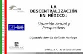 LA DESCENTRALIZACIÓN EN MÉXICO: Situación Actual y Perspectivas