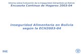 Inseguridad Alimentaria en Bolivia según la ECH2003-04