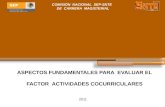 ASPECTOS FUNDAMENTALES PARA  EVALUAR EL FACTOR  ACTIVIDADES COCURRICULARES