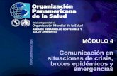 Comunicación en situaciones de crisis, brotes epidémicos y emergencias