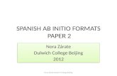 SPANISH AB INITIO FORMATS  PAPER 2