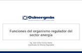 Funciones del organismo regulador del sector energía Ing. Juan Carlos Cuenca Gamio