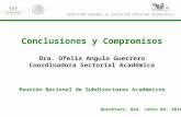 Conclusiones y Compromisos Dra. Ofelia Angulo Guerrero Coordinadora Sectorial Académica