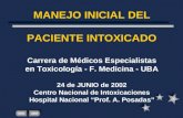 MANEJO INICIAL DEL PACIENTE INTOXICADO Carrera de Médicos Especialistas