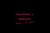 Hiperónimos e              Hipónimos             Por: Janice Sanchez