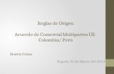Reglas de Origen Acuerdo de Comercial  Multipartes UE-Colombia/  Perú
