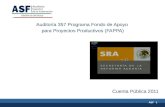 Auditoría 357 Programa Fondo de Apoyo  para Proyectos Productivos (FAPPA)