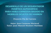 Proyecto Fin de Carrera Autor: Juan Carmona Mariscal Tutor: Juan Manuel Montero Martínez