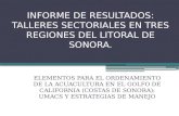 INFORME DE RESULTADOS: TALLERES SECTORIALES EN TRES REGIONES DEL LITORAL DE SONORA.