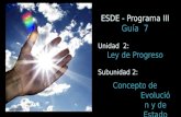 ESDE - Programa III Guía   7 Unidad  2:  Ley de Progreso Subunidad 2: