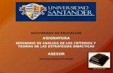 DOCTORADO EN EDUCACION ASIGNATURA SEMINARIO DE ANÁLISIS DE LOS CRÍTERIOS Y