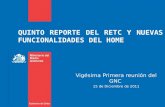 QUINTO REPORTE DEL RETC Y NUEVAS FUNCIONALIDADES DEL HOME