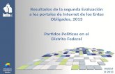 Resultados de la segunda Evaluación a  los portales de Internet  de los Entes Obligados, 2013