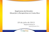 Regímenes de Pensión:    Situación y Perspectivas en  Costa  Rica