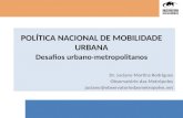 POLÍTICA NACIONAL DE MOBILIDADE URBANA Desafios urbano-metropolitanos