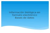 Información biológica en formato electrónico Bases de datos