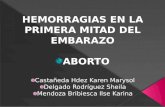 HEMORRAGIAS EN LA PRIMERA MITAD DEL EMBARAZO ABORTO Castañeda  Hdez  Karen Marysol