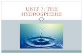 UNIT 7: THE HYDROSPHERE