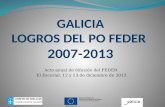 GALICIA LOGROS DEL PO FEDER  2007-2013