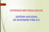 CRITERIOS METODOLOGICOS  SISTEMA  NACIONAL DE INVERSIÓN PÚBLICA