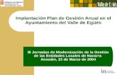 Implantación Plan de Gestión Anual en el Ayuntamiento del Valle de Egüés