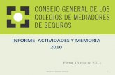Informe de actividades y Memoria 2010