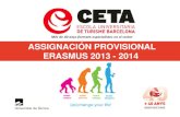ERASMUS Asignaciones provisionales 2013 - 2014