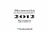 Resumen ejecutivo de la memoria de RSC de Banco Sabadell 2012