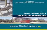 Novedades Editorial Universitat Politècnica de València (Enero - Marzo 2011)