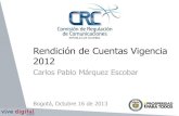 Presentación Rendición Cuentas VG 2012