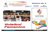 Boletín No 4 Juegos Centroamericanos San José 2013 -Voleibol  Femenino