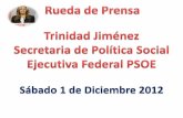 RUEDA DE PRENSA TRINIDAD JIMENEZ SABADO 1 DE DICIEMBRE DE 2012