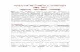 Políticas en CyT: 2003 2012 - Comisión de políticas CyT Multisectorial
