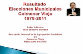 Balance de los Resultados Elecciones Municipales PSOE  1979-2011 COLMENAR VIEJO