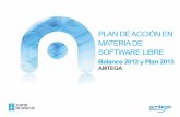 Presentación ejecutiva del plan de Acción en Materia de Software Libre Balance 2012 y Plan 2013
